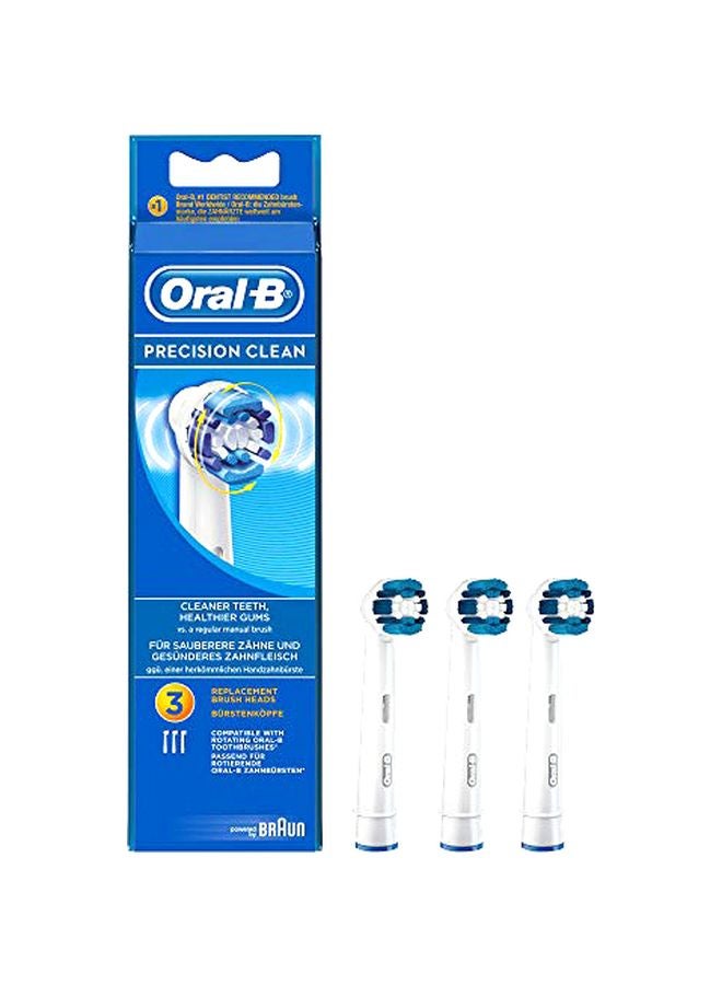 Pack Of 3 Precision Clean Electric Toothbrush Heads White