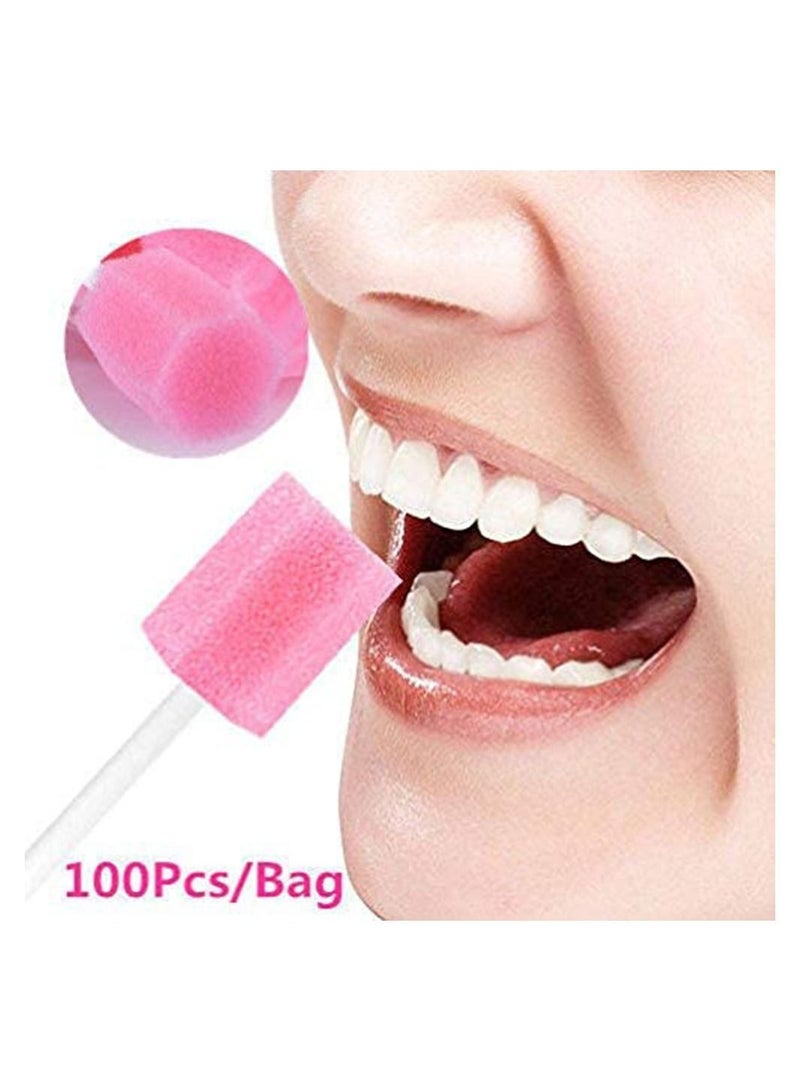 100PCS Disposable Mouth Swabs Sponge Unflavored Sterile Oral Dental Swabsticks for Cleaning