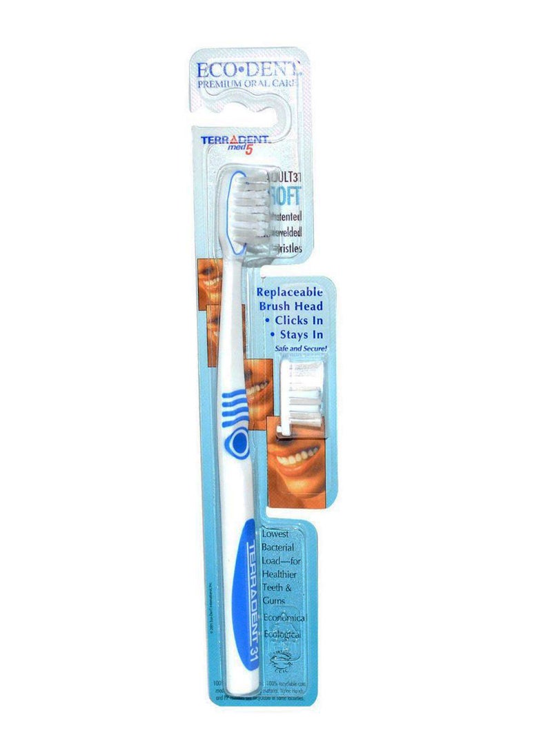 Soft Terradent Toothbrush With Replaceable Head Blue/White