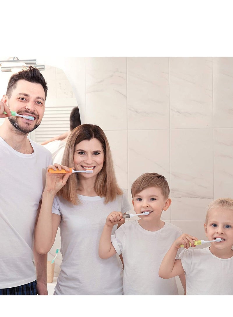 6 Pieces Travel Toothbrush Mini Kit Folding Comes with a Box for Travel, Camping, School, Home, Business Trip (Gold, Black)