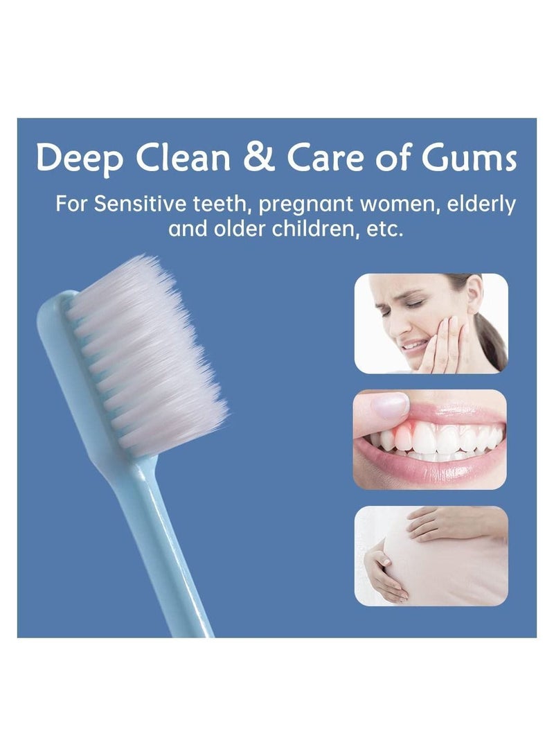 10 pcs Soft Toothbrushes in Eco-Friendly Packaging Adults Travel Manual Medium Extra Clean Toothbrush for Sensitive Teeth Pregnant Women Elderly Kids Seniors