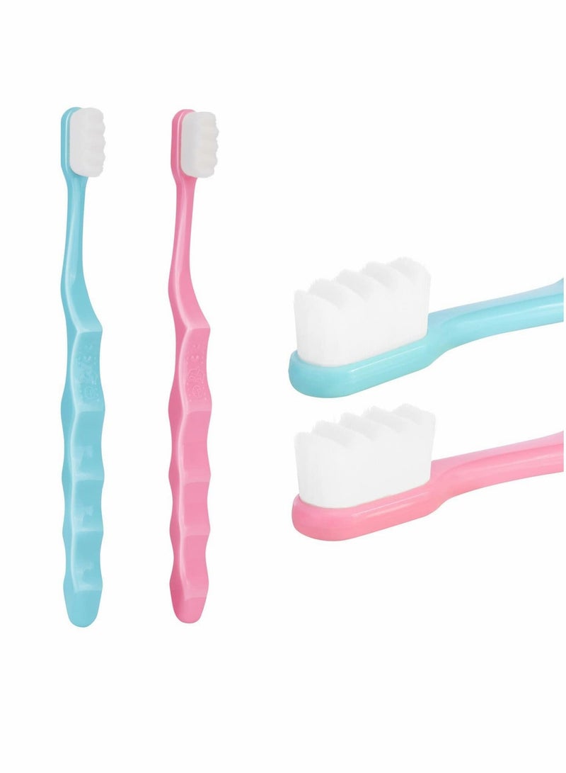 Extra Soft Toothbrush, Ultra Soft-bristled Adult Toothbrush Micro Nano 15000 Floss Bristle Good Cleaning Effect for Sensitive Teeth Oral Gum Recession（4Pcs）
