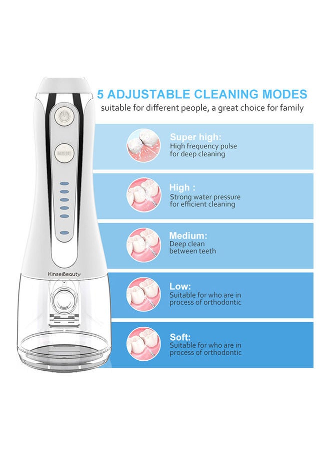 5-Mode Cordless Dental Water Flosser Kit White/Silver