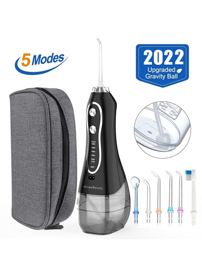 Upgraded 5 Mode Cordless Dental Water Flosser Black