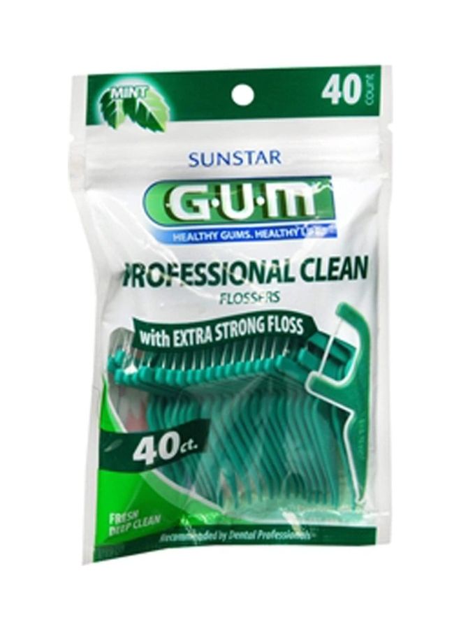 Pack Of 40 Mint Flavor Professional Clean Flosser White