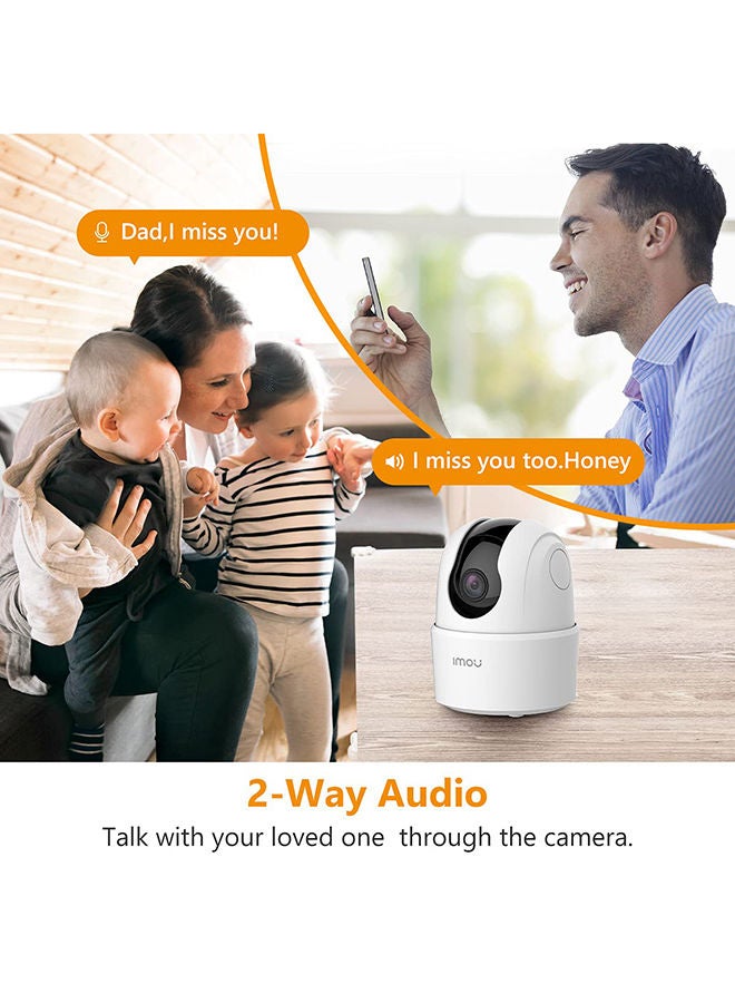 360 Degree Smart Security Camera (White) / Up to 256GB SD Card Support / 1080P Full HD / Privacy Mode / Alexa Google Assistant / Motion Detection & Human Detection / 2-Way Audio / Night Vision