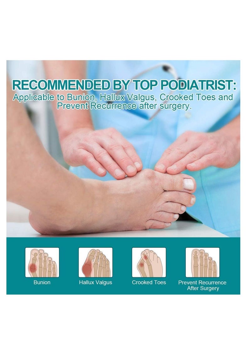 Bunion Corrector and Bunion Relief, Orthopedic Big Toe Straightener for Women and Men, Day Night Support, Treat and Prevent Hallux Valgus, Best Kit for 24 Hours Protection
