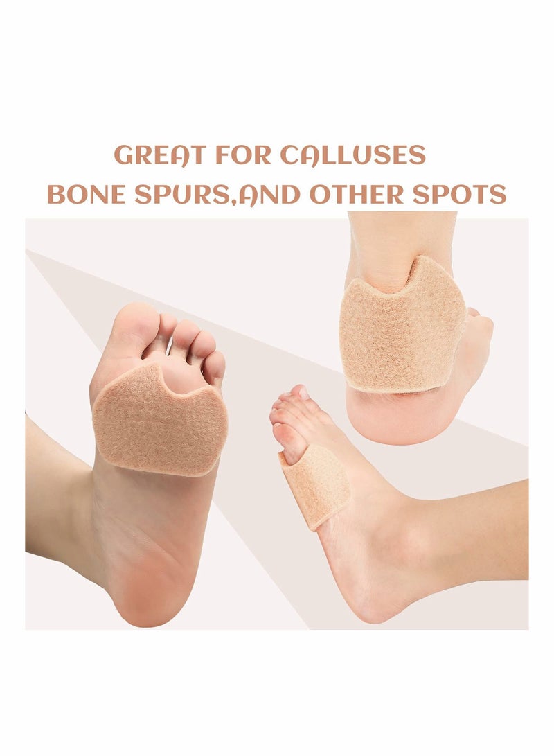 Foot Pads, 24 Pcs Self-Adhesive Foot Cushion for Dancer, Forefoot Cushion Pads Sesamoiditis Pads for Ball of feet Pain, Felt Forefoot Cushion Pads for Men Women Dancing Pain Relief(Beige)