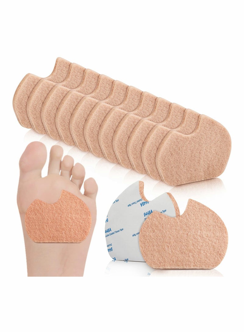 Foot Pads, 24 Pcs Self-Adhesive Foot Cushion for Dancer, Forefoot Cushion Pads Sesamoiditis Pads for Ball of feet Pain, Felt Forefoot Cushion Pads for Men Women Dancing Pain Relief(Beige)