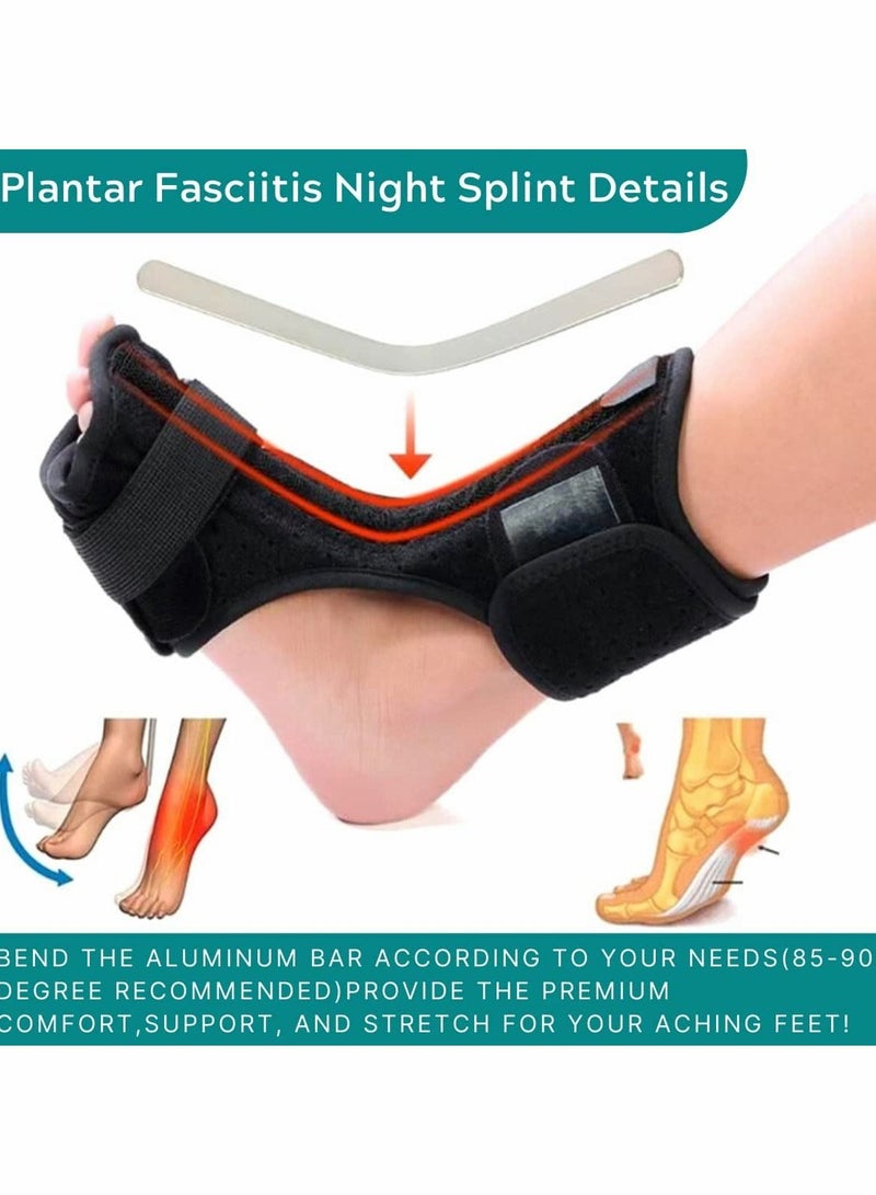 Plantar Fasciitis Night Splint, Universal Foot Drop Orthotic Brace Support Adjustable Breathable Plantar Fasciitis Relief Splints