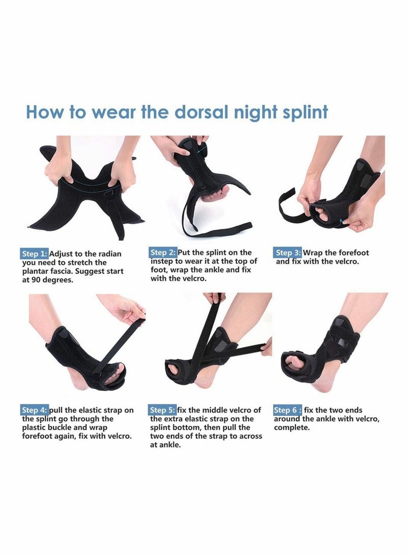 Plantar Fasciitis Night Splint, Universal Foot Drop Orthotic Brace Support Adjustable Breathable Plantar Fasciitis Relief Splints