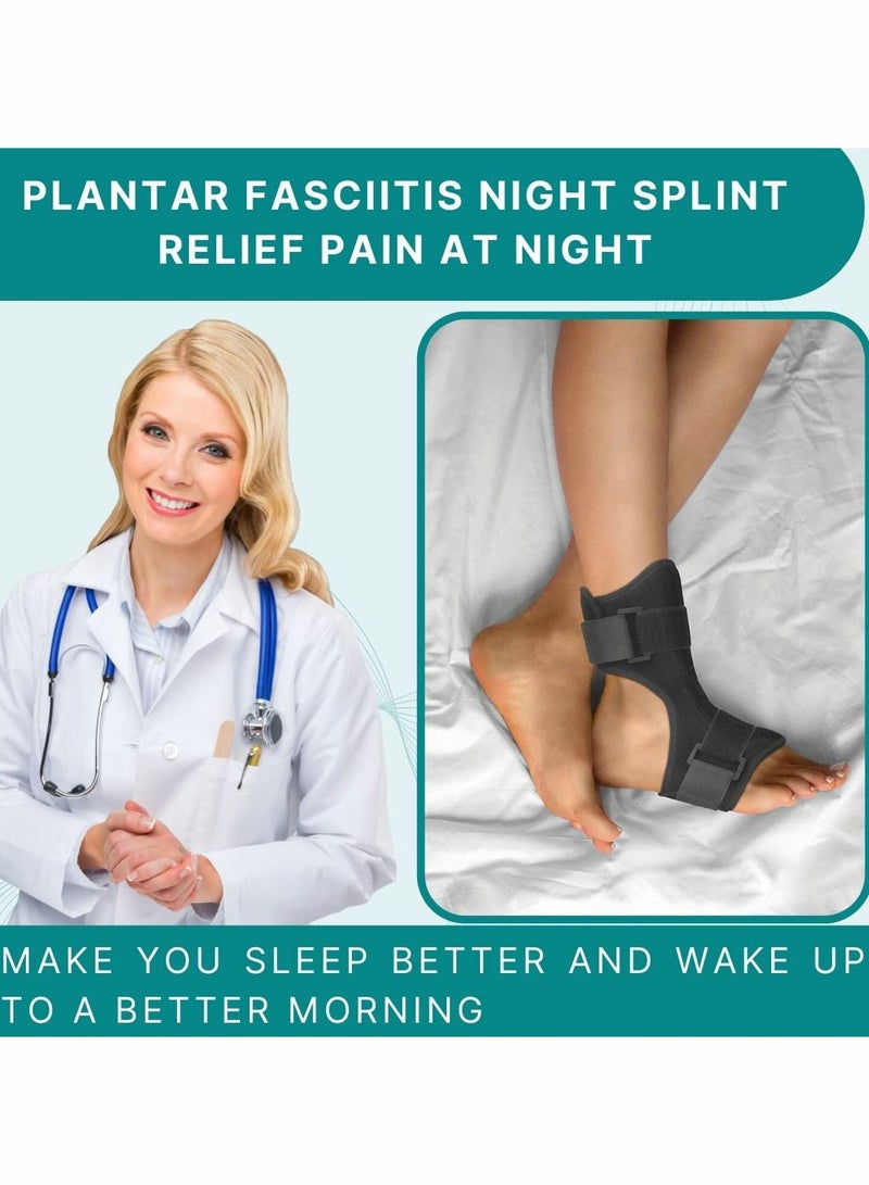 Plantar Fasciitis Night Splint, Universal Foot Drop Orthotic Brace Support Adjustable Breathable Plantar Fasciitis Relief Splints