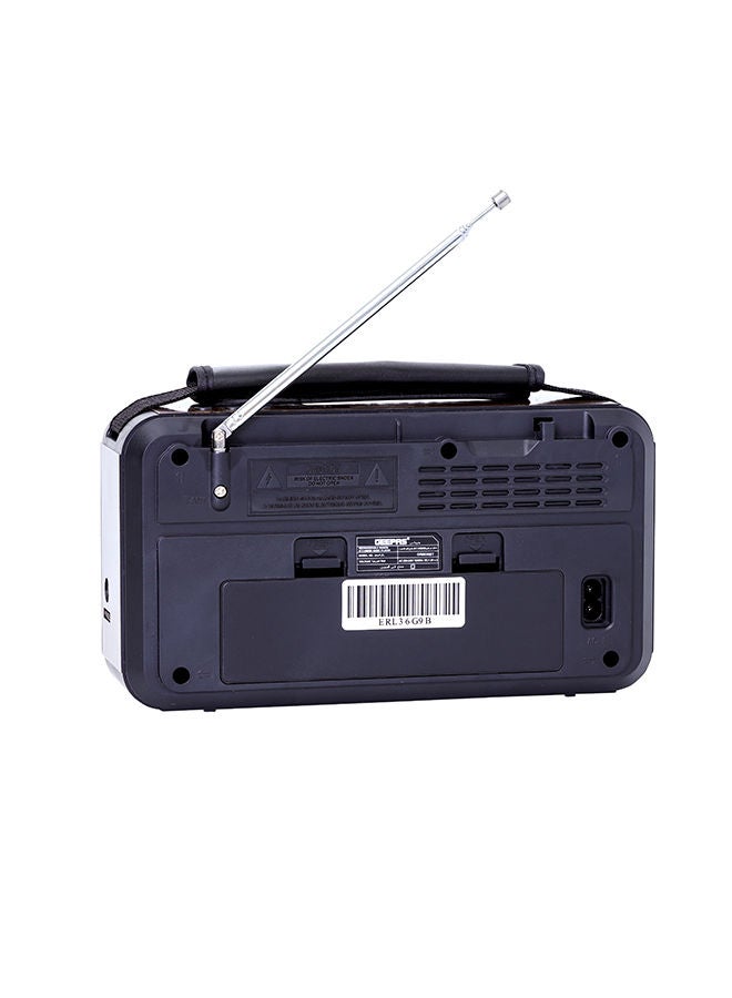 Rechargeable FM Radio, Large Capacity Battery, Perfectly Portable, Lightweight, Retro Style FM Radio, Strong And Stylish, Perfect Sound Quality, Multi Band GR6836BT Brown/Black