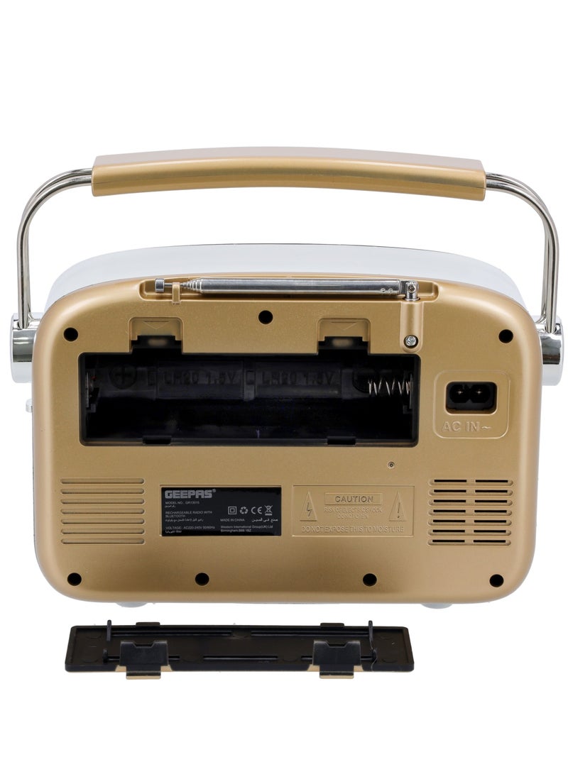 Rechargeable 3 Band Radio with Bluetooth | AUX Input | AC/DC Operation