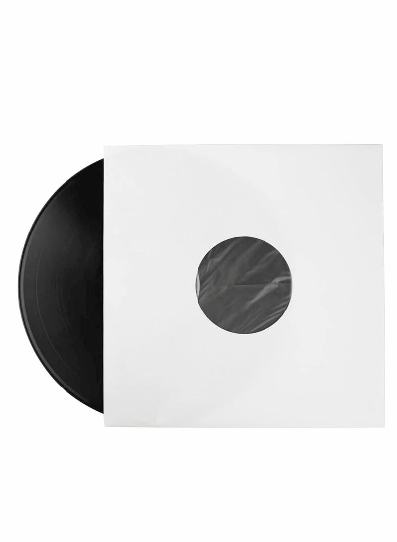 Poly Lined Paper Protective Sleeves for LP Records, 20 Pcs LP Collection Protection and Storage Inner Sleeves (80 GSM White Kraft Paper)