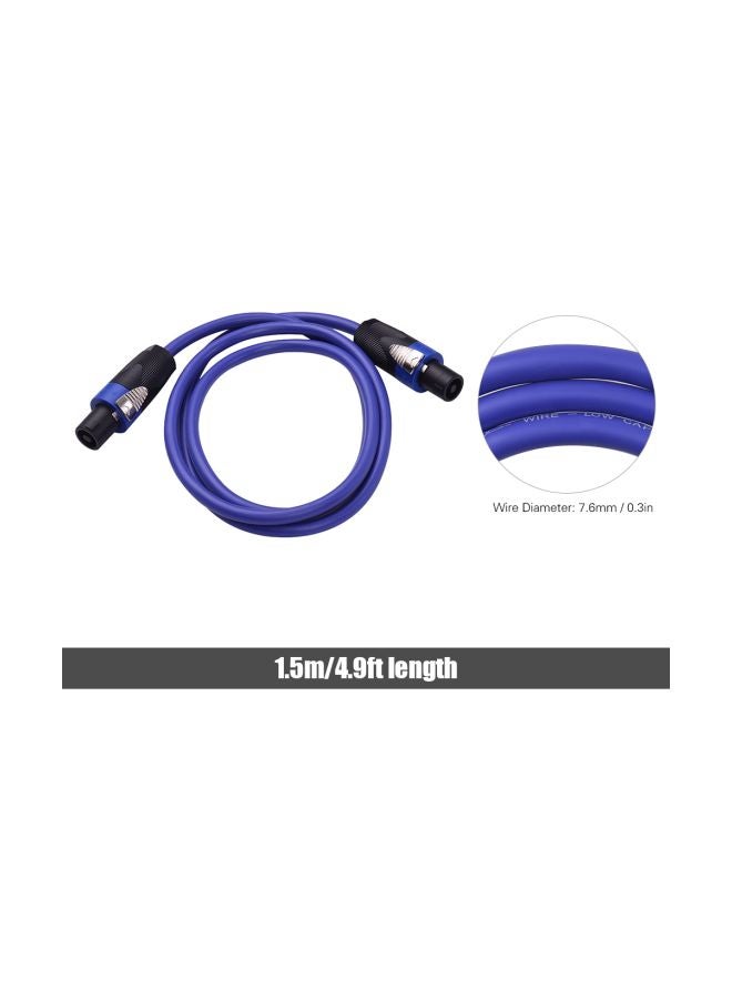 Male To Male Amplifier Speaker Connector Cable Cord I4698BL-2-A Blue/Black