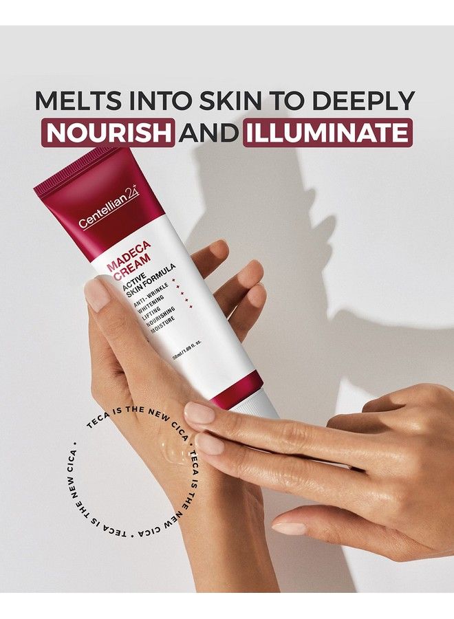 Cream Active Skin Formula (50 Ml/1.69 Fl Oz) Wrinkle Moisturizer For Acneprone Dry And Sensitive Skin. Teca Centella Asiatica Collagen Elastin Hyaluronic Acid Ceramide & Phospholipids
