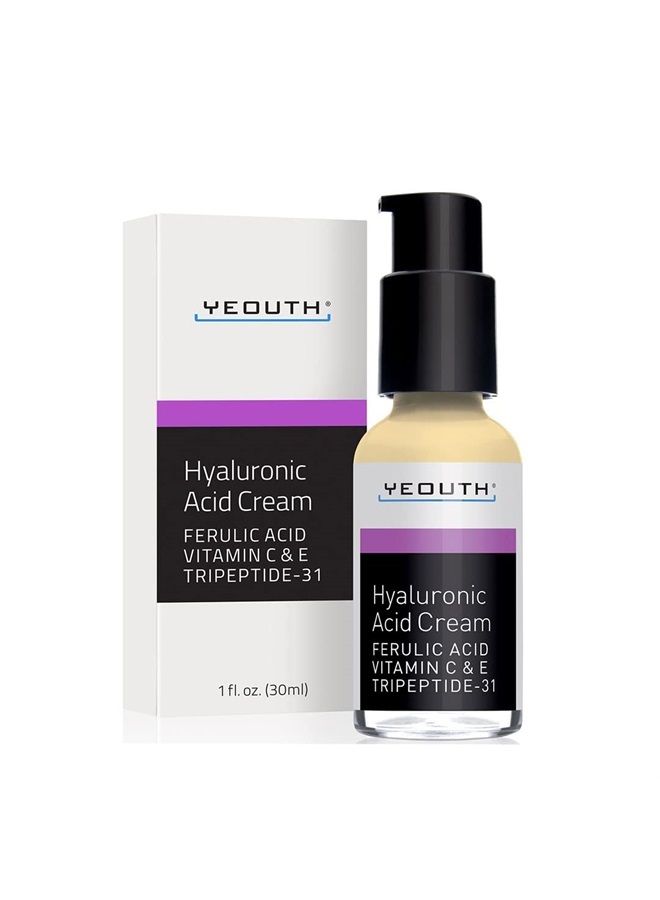 Hyaluronic Acid Cream with Vitamin C, Hyaluronic Acid Night Face Cream, Hyaluronic Acid Moisturizer for Face, Wrinkles, Dry Dull Skin & Dark Spot, Anti Aging Skin Care by YEOUTH