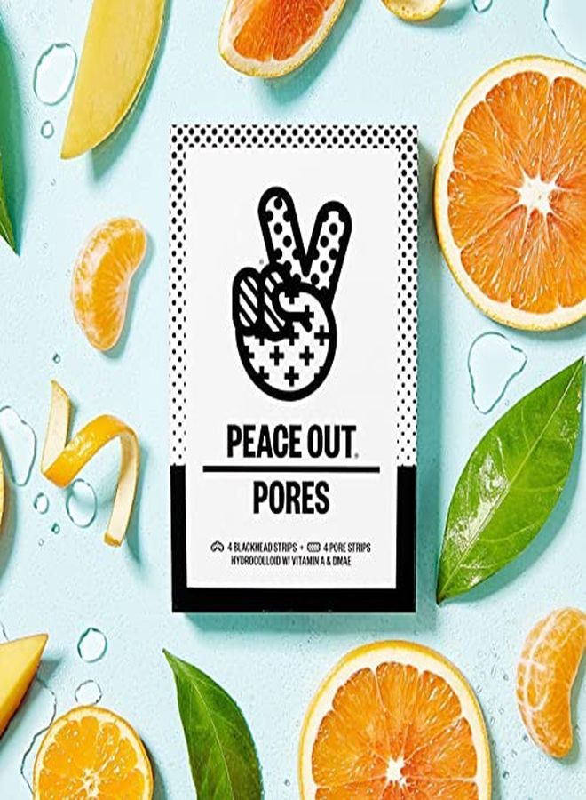 Skincare Pores. Hydrocolloid PoreRefining Nose And Face Strips With Vitamin A To Shrink Enlarged Pores And Remove Excess Oil (4 Pore And 4 Nose Strips)