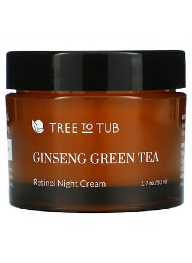 Tree To Tub Gentle AntiAging Retinol Night Cream for Sensitive Skin Ginseng & Green Tea 1.7 fl oz 50 ml