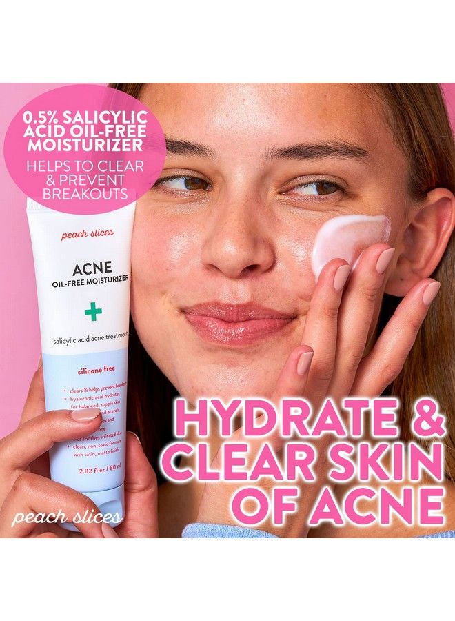 | Acne Oilfree Moisturizer | Satin Matte Finish | 0.5% Salicylic Acid | Hyaluronic Acid | Prevents Breakouts | Pore Minimizing | Clear Skin | Silicone Free | Face Moisturizer | 2.8 Oz