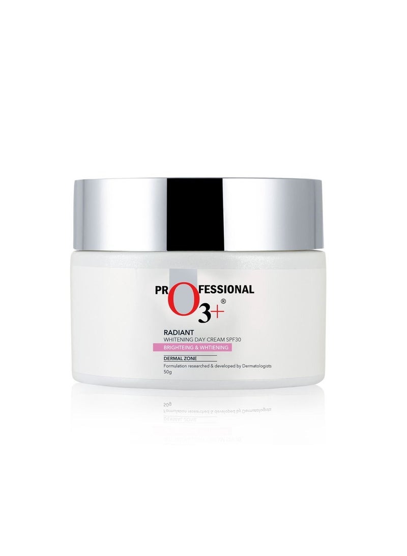 O3+ Radiant White Day Cream Spf-30 for Sun Protection, Dark Spots Reduction & Moisturized Skin 50g