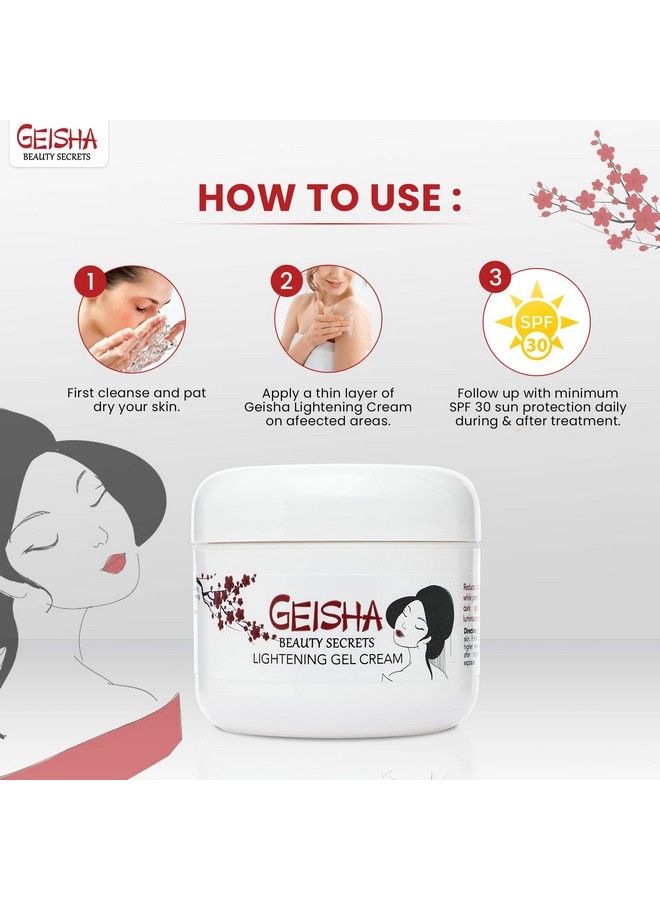 Geisha Kojic Acid Cream 1.7 Fl Oz / 50 Ml Remove Dark Spots On Face Body Hands Hyperpigmentation Treatment With Glycolic Acid