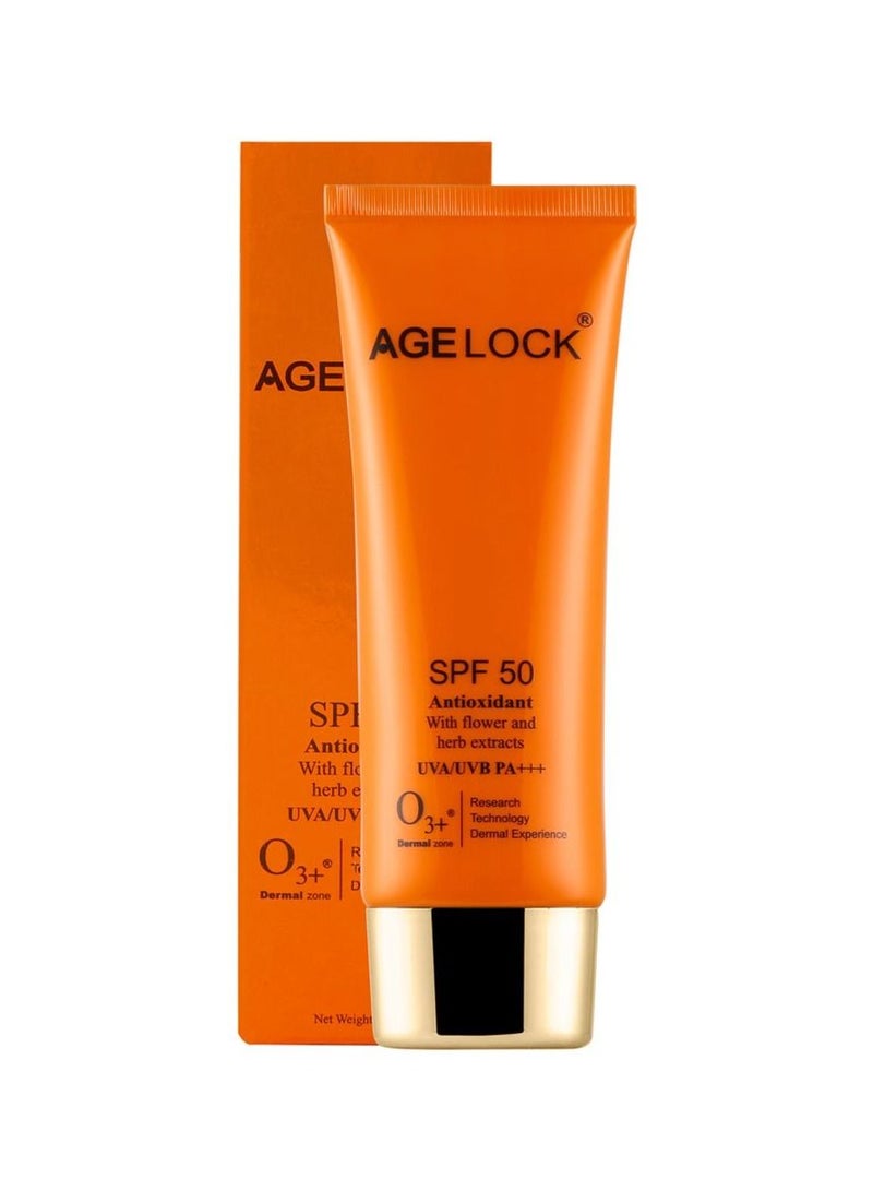 Agelock Multi Vitamin SPF 50 Sunscreen Sun Damage Protection Skin Cream Ideal For Normal To Oily Skin 75gm