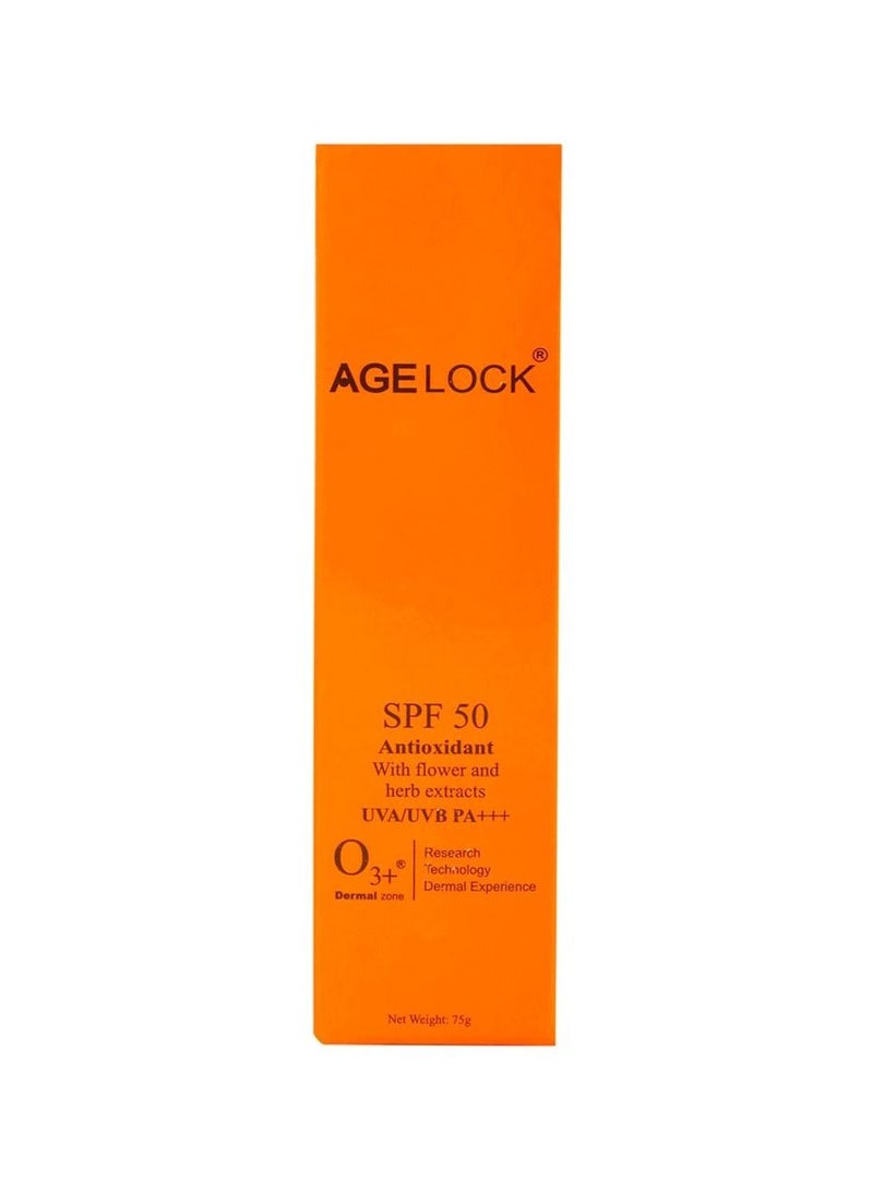 Agelock Multi Vitamin SPF 50 Sunscreen Sun Damage Protection Skin Cream Ideal For Normal To Oily Skin 75gm