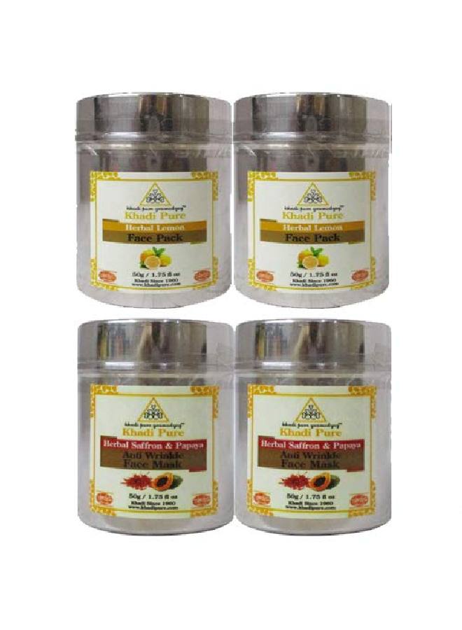 Lemon & Saffron Papaya Face Pack 50 G (Pack of 4)