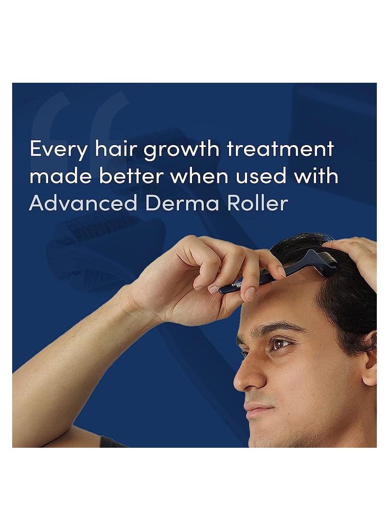 Advance Derma Roller With Premium Design For Scalp & Beard 540 Micro 0.5mm Titanium Alloy Needles Reduces Hair Fall Stimulates Hair Follicles