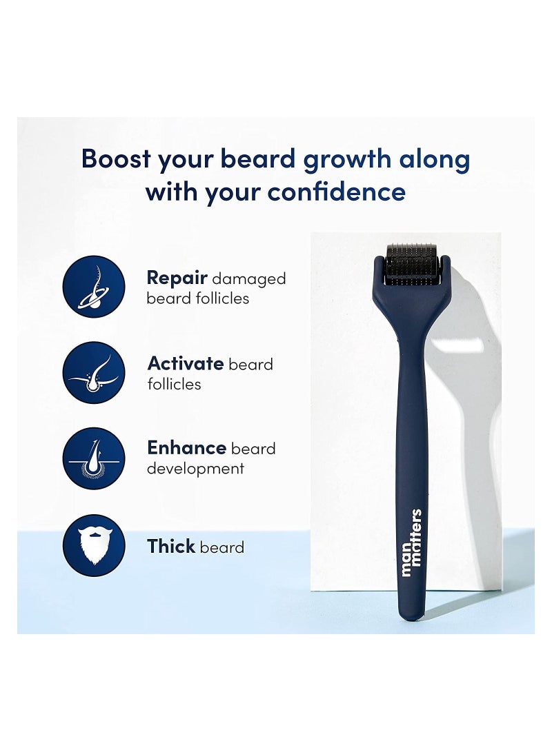 Advance Derma Roller With Premium Design For Scalp & Beard 540 Micro 0.5mm Titanium Alloy Needles Reduces Hair Fall Stimulates Hair Follicles