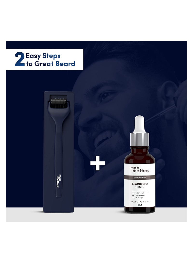 Advance Derma Roller With Premium Design For Scalp & Beard 540 Micro 0.5mm Titanium Alloy Needles Reduces Hair Fall Stimulates Hair Follicles