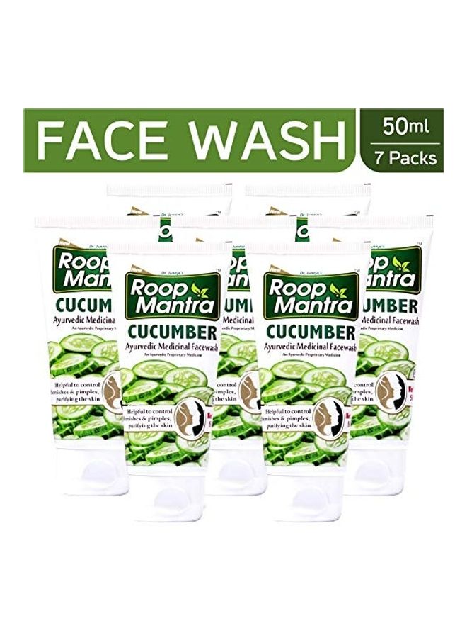 7-Pack Cucumber Face Wash Multicolour 350ml