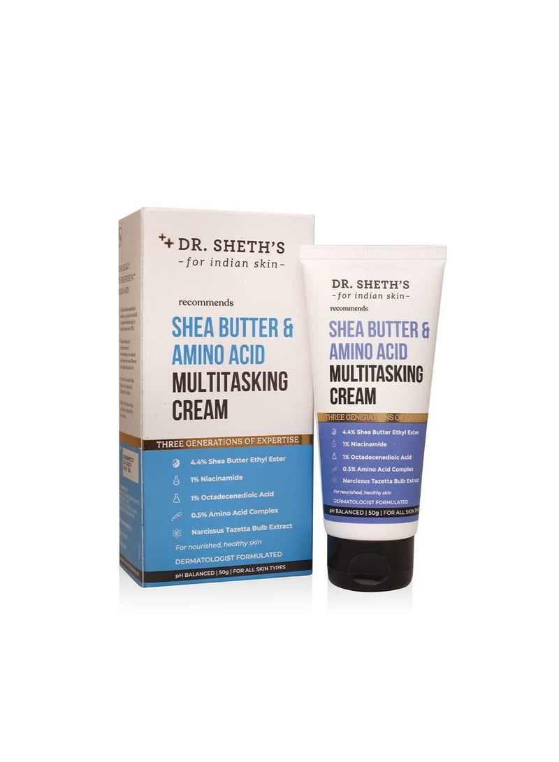 Shea Butter & Amino Acid Multitasking Face Cream With 1% Niacinamide 1% Octadecenoic Acid 50gm