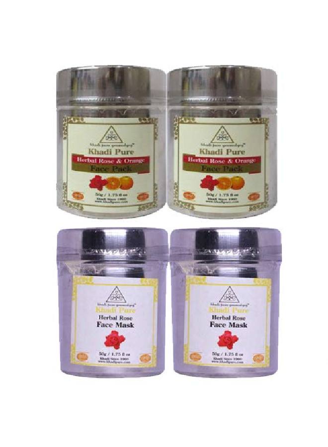 Rose Orange & Rose Face Pack 50 G (Pack of 4)