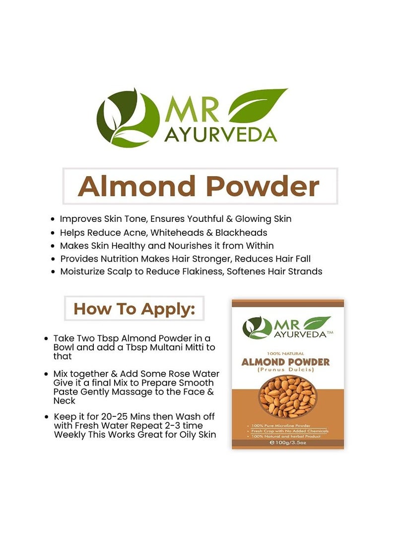 100% Natural Organic Almond Powder For Skin 200gm Pack Of 2