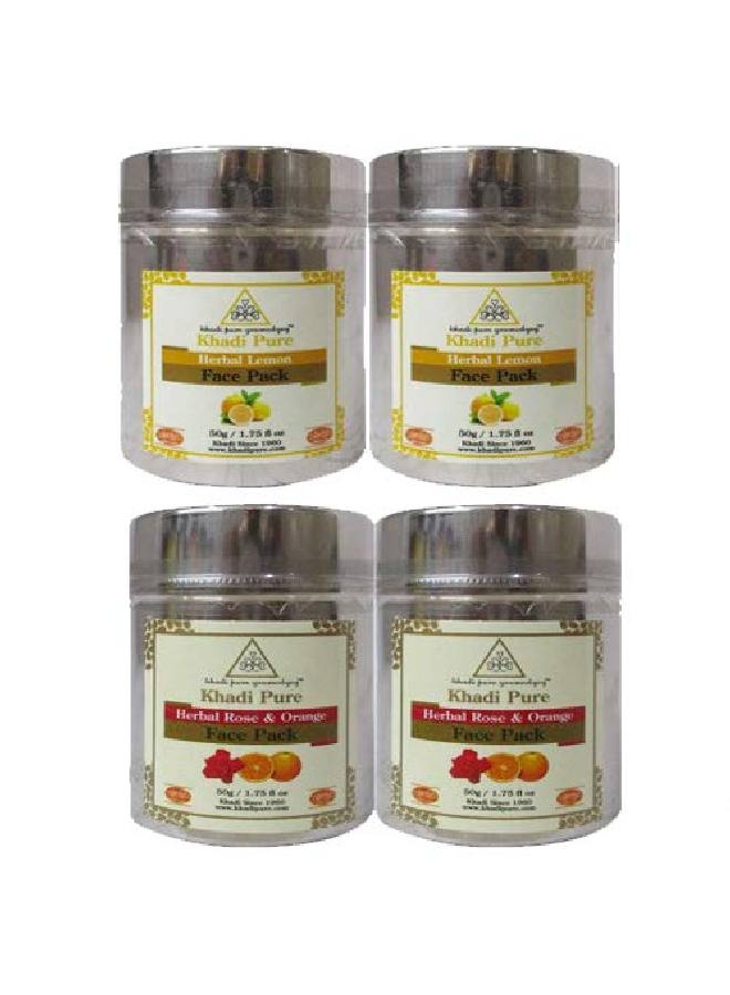 Lemon & Rose Orange Face Pack 50 G (Pack of 4)