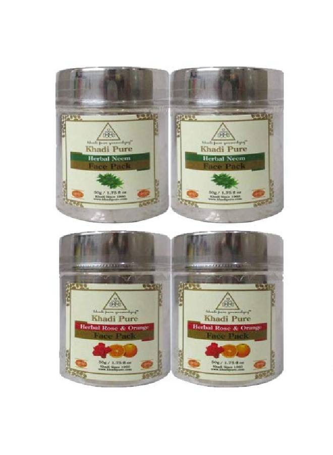 Neem & Rose Orange Face Pack 50 G (Pack of 4)