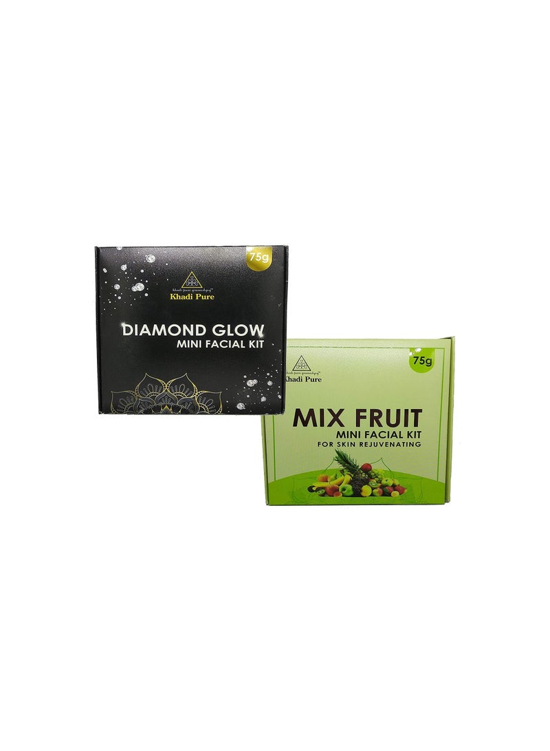 Pure Diamond Glow Mix Fruit Mini Facial Kit 75 Pack Of 2