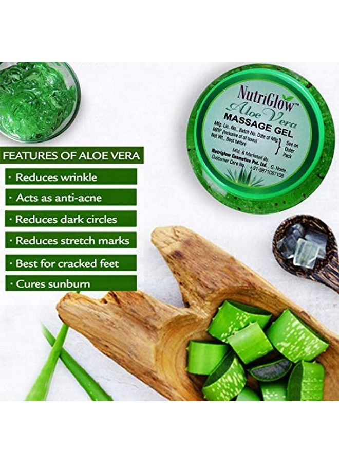Aloe Vera Gel For Face Hair Acne Sunburn Bug Bites Rashes Glowing And Radiant Skin Non Sticky All Skin & Hair Types 100 Gm Each Pack Of 4