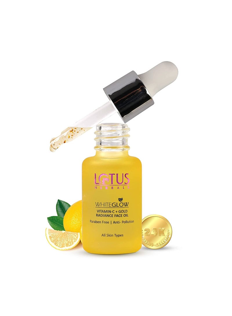 Herbals WhiteGlow Vitamin C And Gold Radiance Face Oil For Dull Dry Skin Intense Hydration 15ml