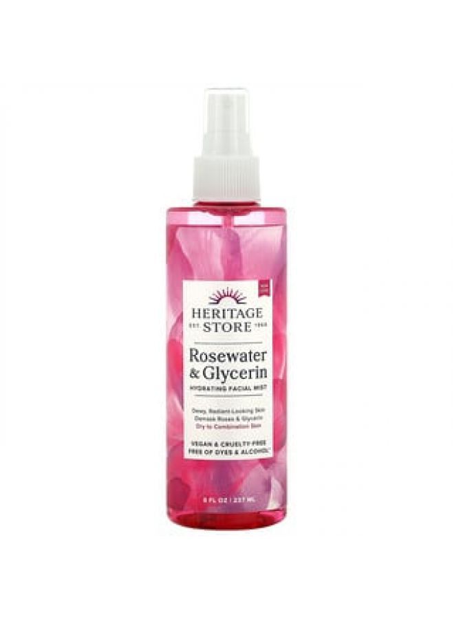 Heritage Store Rosewater & Glycerin Hydrating Facial Mist 8 fl oz 237 ml