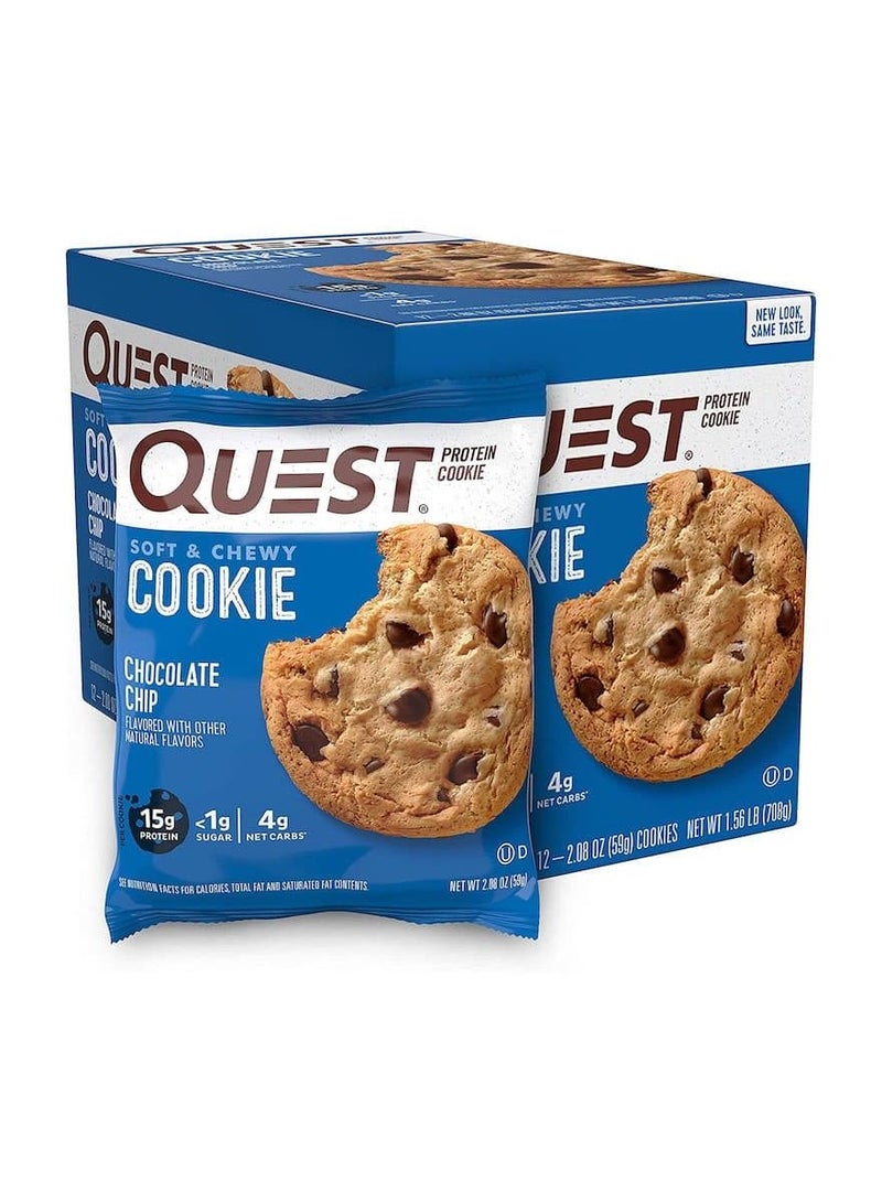 Quest Nutrition Chocolate Chip Protein Cookie Keto Friendly High Protein Low Carb Soy Free 12 Count