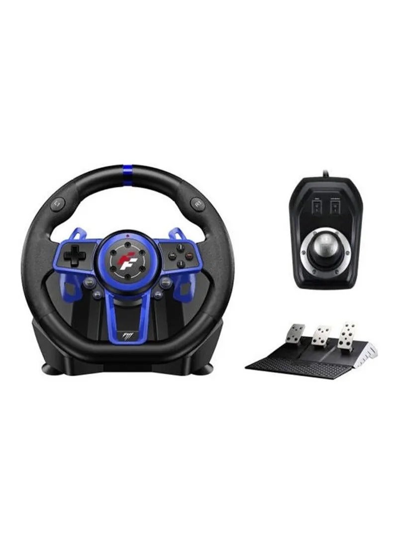 FlashFire Suzuka Wheel F111 Racing Wheel set with Clutch Pedals, H-Shifter for PlayStation 5 (PS5)