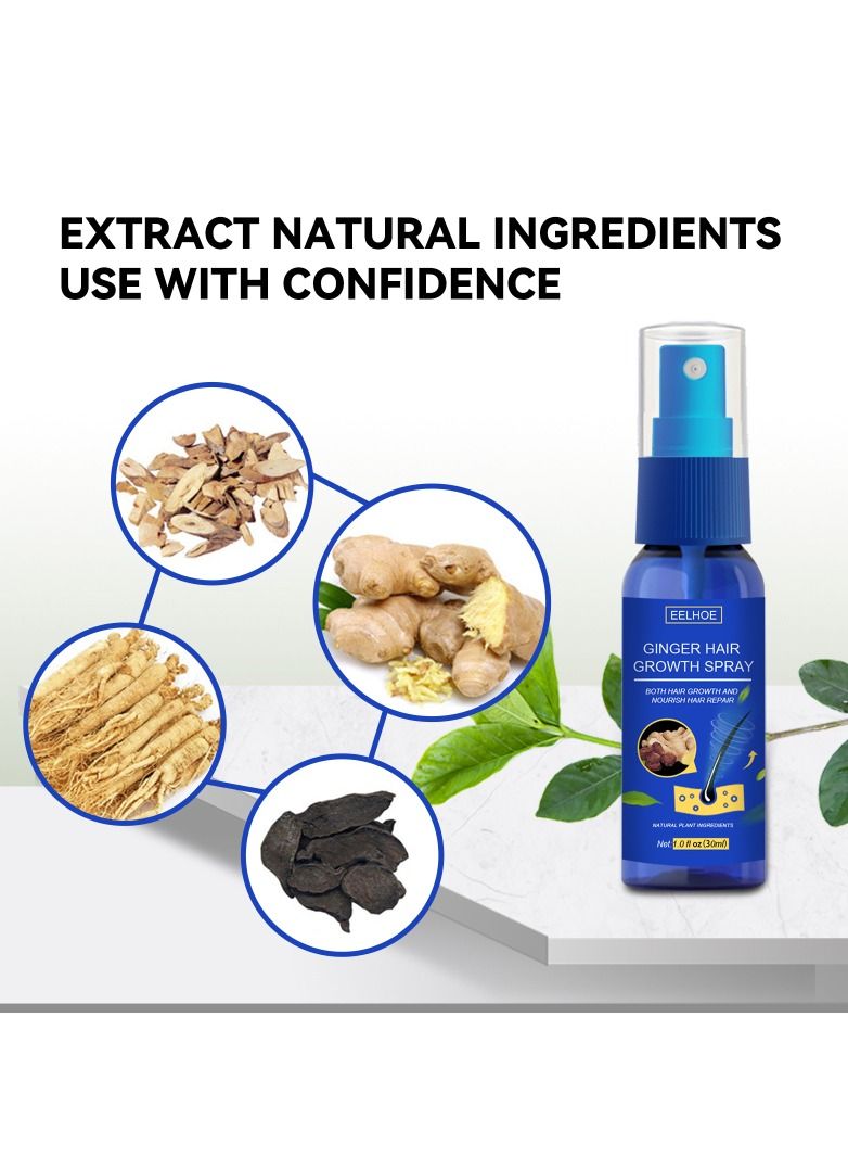 Ginger Hair Grower spray Anti Hair Fall Hair Loss Treatment Hair Growth Essence Oil for Men Women