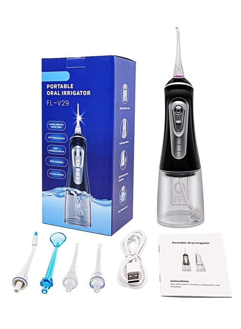 Water Flosser Cordless Teeth Cleaner, Portable Dental Oral Irrigator 5 Modes, 6 Replacement Tips, IPX7 Waterproof Rechargeable Water Flossing for Braces, Home, Travel