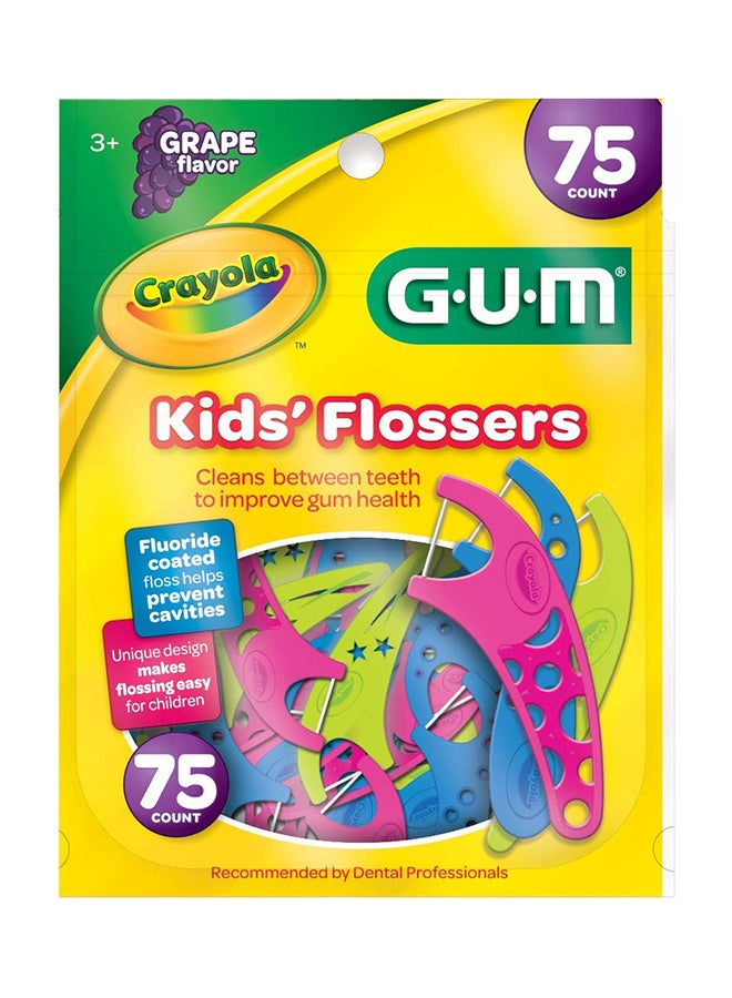 Pack Of 75 Crayola Fluoride Coated Flossers Multicolour