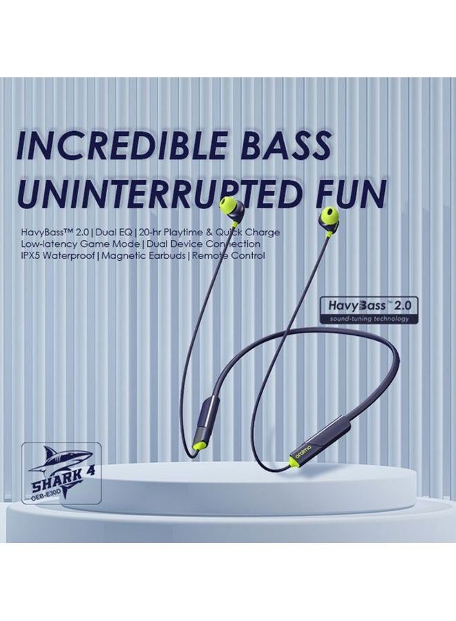 Shark 4 Neck Earphone BT V5.3 Blue