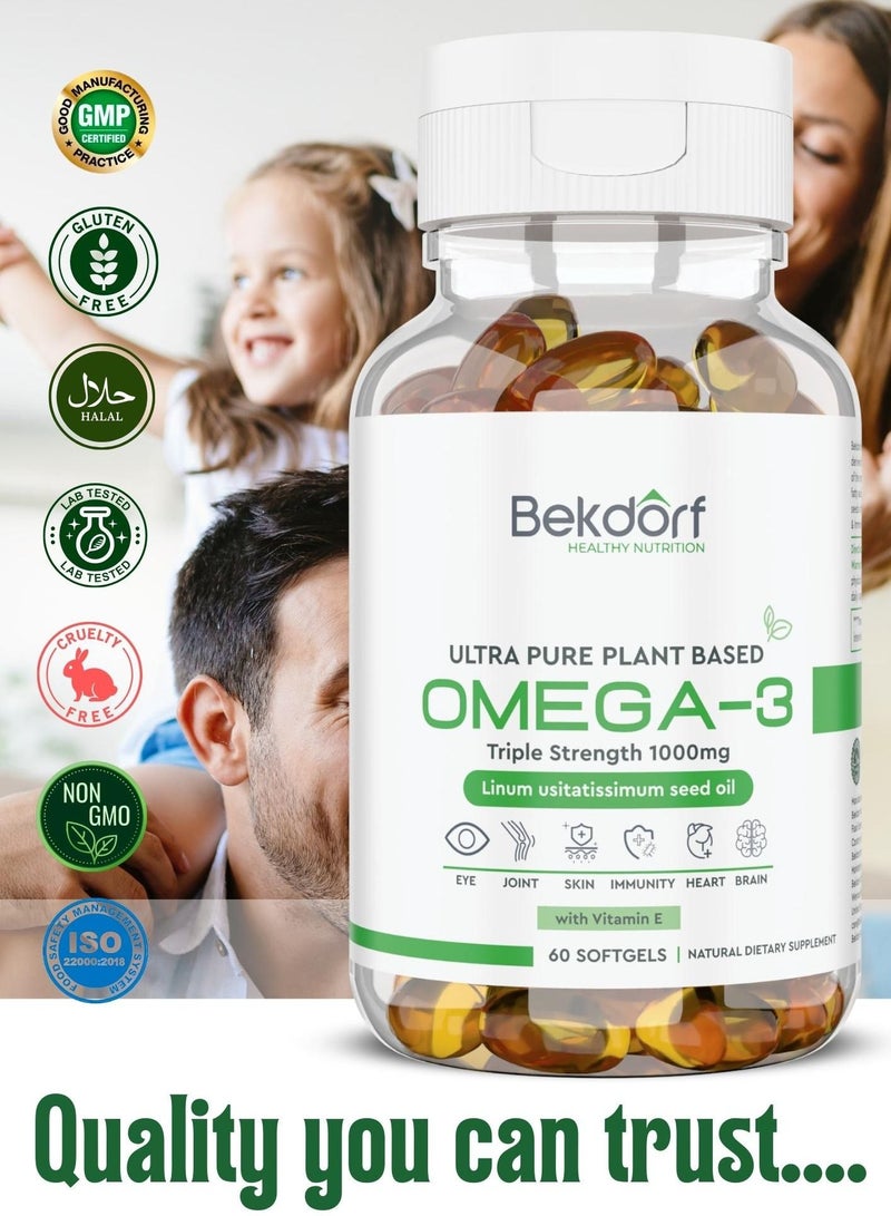 Plant Omega 3 With Vit E -60 Softgels